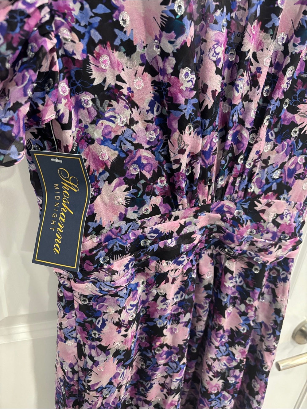 NWT- Shoshanna Marella Petitier Purple Floral Dress size 2 - Picture 10 of 12
